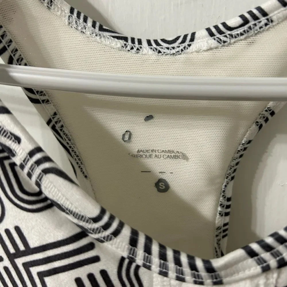 Nike Women's Black and White Tank Top